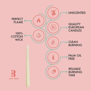 BOLSIUS Taper Candles 10 In. (10 Count-Ivory) (MOQ 50 pcs) - Image 6