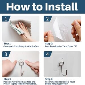 Large Hooks 7x7cm, All Purpose Adhesive Hooks For Hanging, Heavy Duty Hold 17 lb (Max), Waterproof Adhesive Hooks (MOQ 2000, 5/10pcs Pack) - Image 3