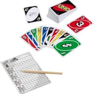 Uno Deluxe Card Game For With 112 Card Deck, Scoring Pad And Pencil, Kid Teen & Adult Game Night For 2 To 10 Players, Makes A Great Gift For 7 Year Olds And Up (50pcs)) - Image 4