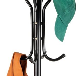 Mind Reader COATRACK11 Standing Metal Coat Rack Hat Hanger 11 Hook for Jacket, Purse, Scarf Rack, Umbrella Tree Stand, Black (MOQ 24pcs) - Image 6