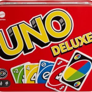 Uno Deluxe Card Game For With 112 Card Deck, Scoring Pad And Pencil, Kid Teen & Adult Game Night For 2 To 10 Players, Makes A Great Gift For 7 Year Olds And Up (50pcs)) - Image 1