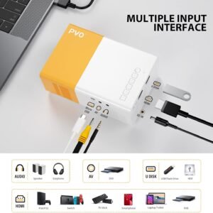 Mini Projector, PVO Portable Projector for Cartoon, Kids Gift, Outdoor Movie Projector, LED Pico Video Projector for Home Theater with HDMI USB Interfaces and Remote Control (MOQ 40pcs) - Image 7