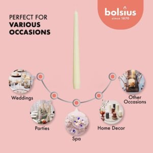 BOLSIUS Taper Candles 10 In. (10 Count-Ivory) (MOQ 50 pcs) - Image 7