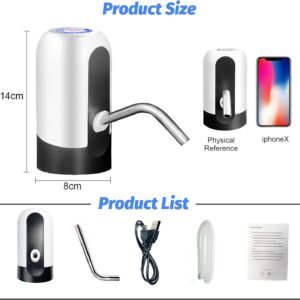 Automatic Gallon Water Bottle Dispenser, USB Rechargeable 1200mAh Battery, 2L-20L Universal Bottle, (MOQ 150) - Image 4